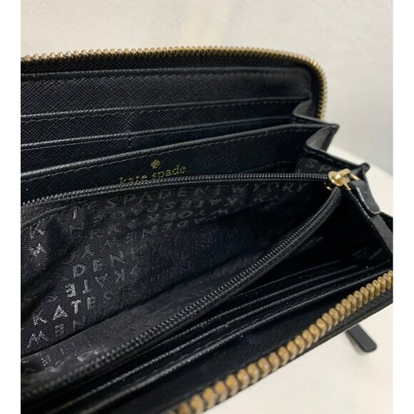 Kate Spade Laurel Way Neda Zip Around Wallet Black WLRU2669 - Picture 10 of 12
